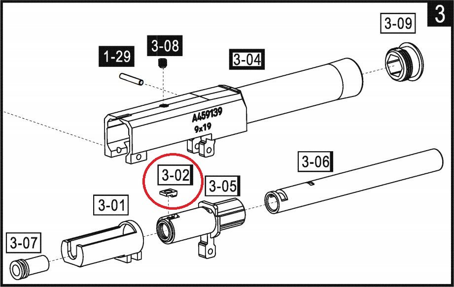 31958 ASG Hop-up Nub for CZ P-07 Duty - Black