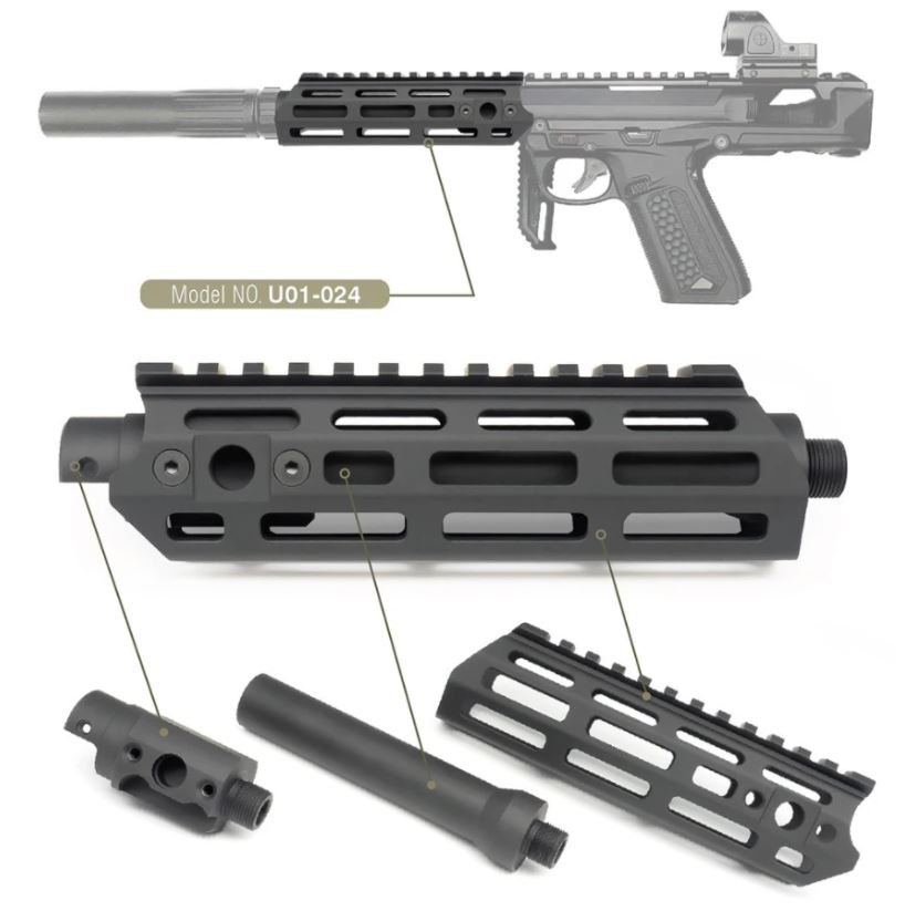 AA CNC M-LOK Handguard Set with Barrel for AAP-01 - Black