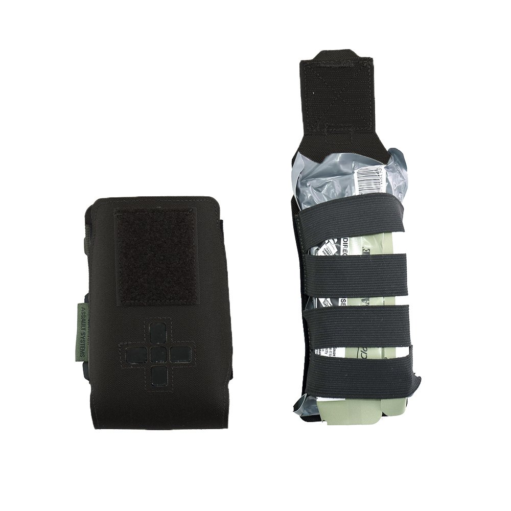 WAS Small Horizontal IFAK Medic Pouch Laser-Cut - Black