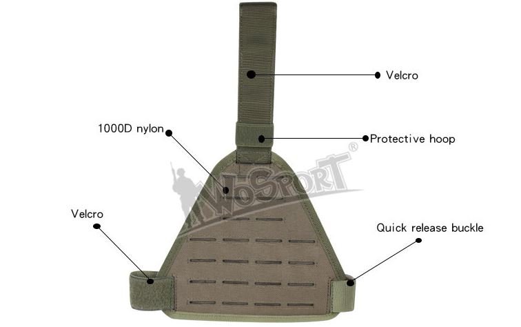 WST Tactical leg panel laser cut - TAN
