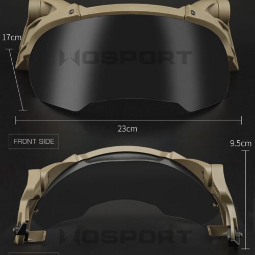 Tactical helmet outer suspension flip goggles - Black