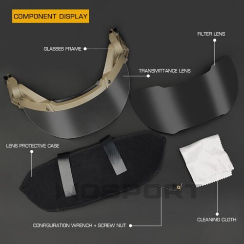35403 Tactical helmet outer suspension flip goggles - OD