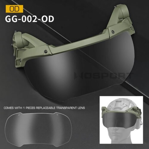 35410 Tactical helmet outer suspension flip goggles - OD
