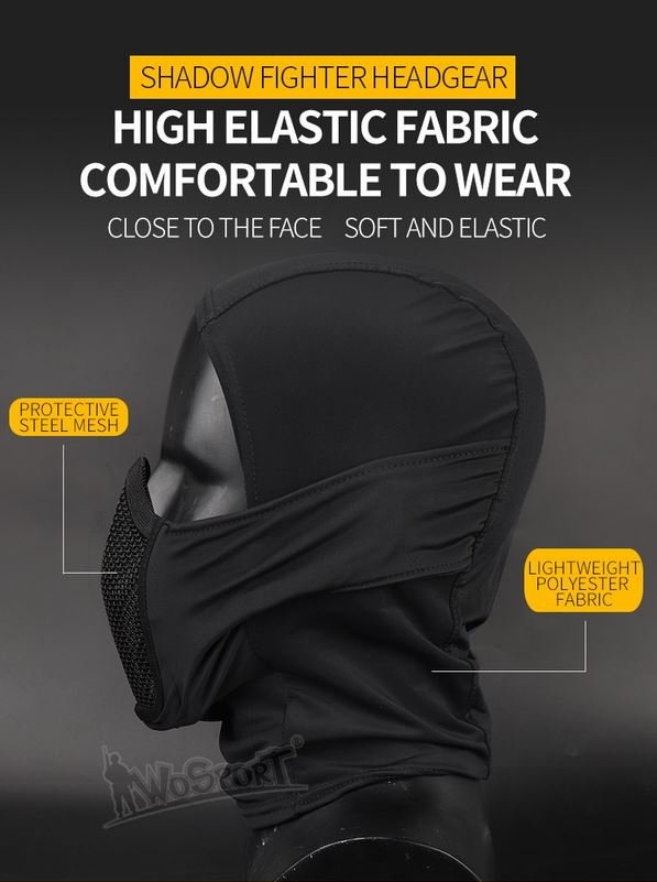 Shadow Balaclava with Steel Half Fighter Face Mask ( OD )