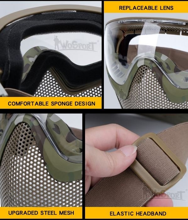 Pilot Mask (Steel mesh version) - Black