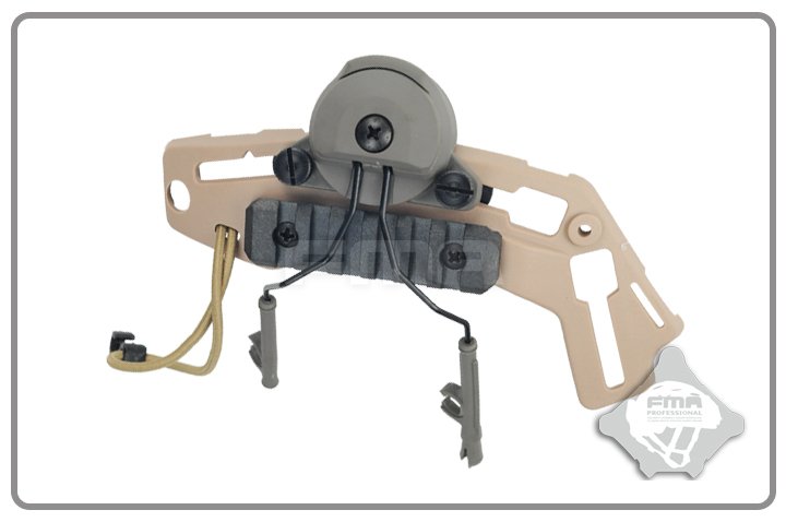 FMA EXFIL Helmet Mount for Peltor Comtac Headset - Tan