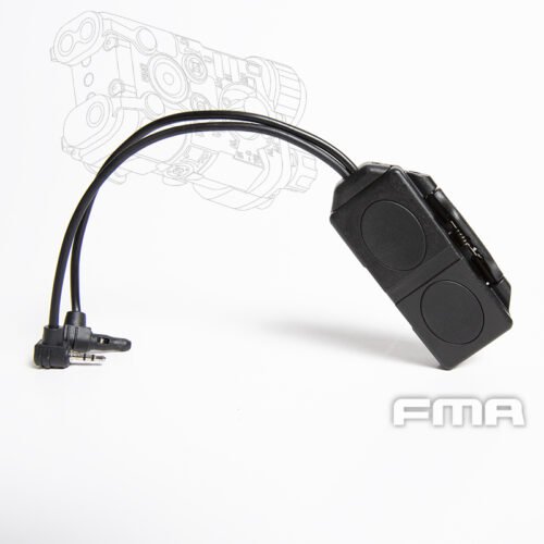 FMA Dual Switch PEQ, Laser Plug and 2.5 mm Connectors with Logo - Black