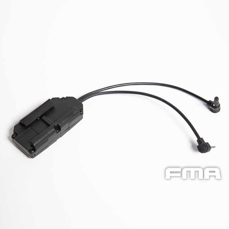 FMA Dual Switch PEQ, Laser Plug and 2.5 mm Connectors with Logo - Black