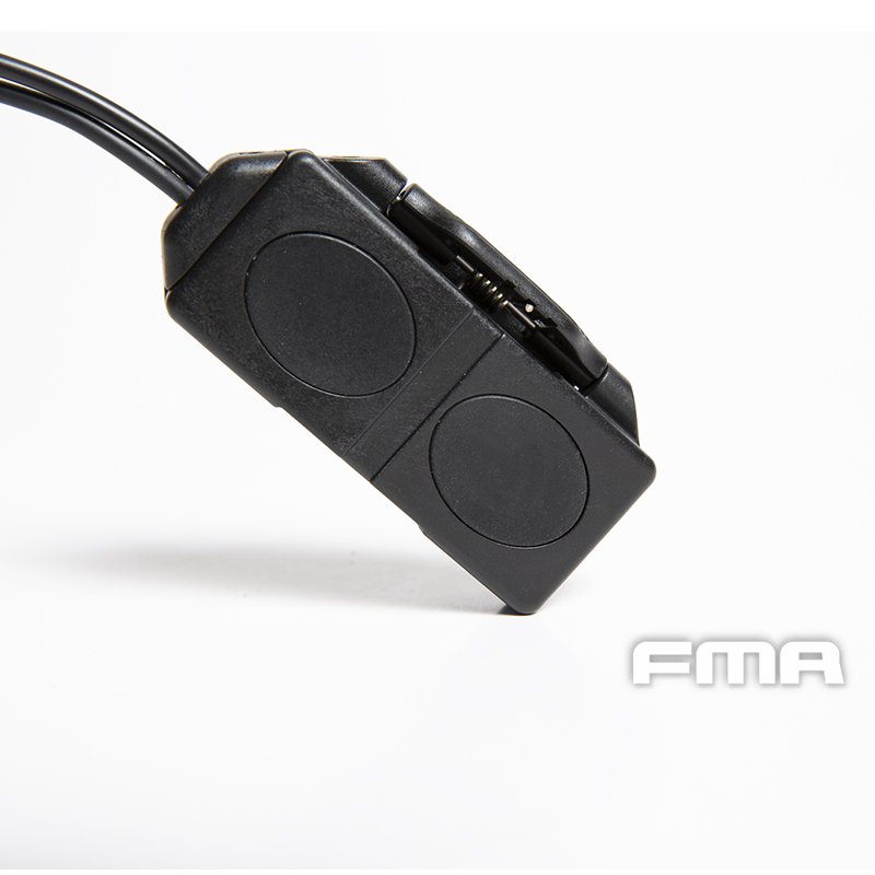 FMA Dual Switch PEQ, Laser Plug and 2.5 mm Connectors with Logo - Black