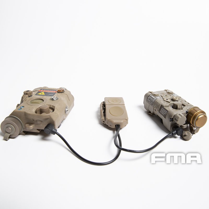 FMA Dual Switch PEQ, Laser Plug and 2.5 mm Connectors with Logo - Tan