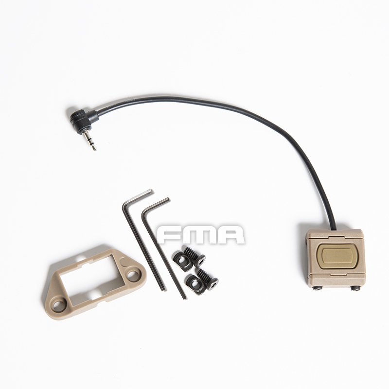 FMA Modlite PEQ Single Switch ModButton Lite, 2,5mm Plug - Tan