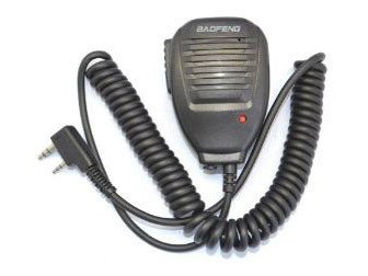 External Speaker with Mic for Baofeng Radios, Kenwood 2-pin - Black