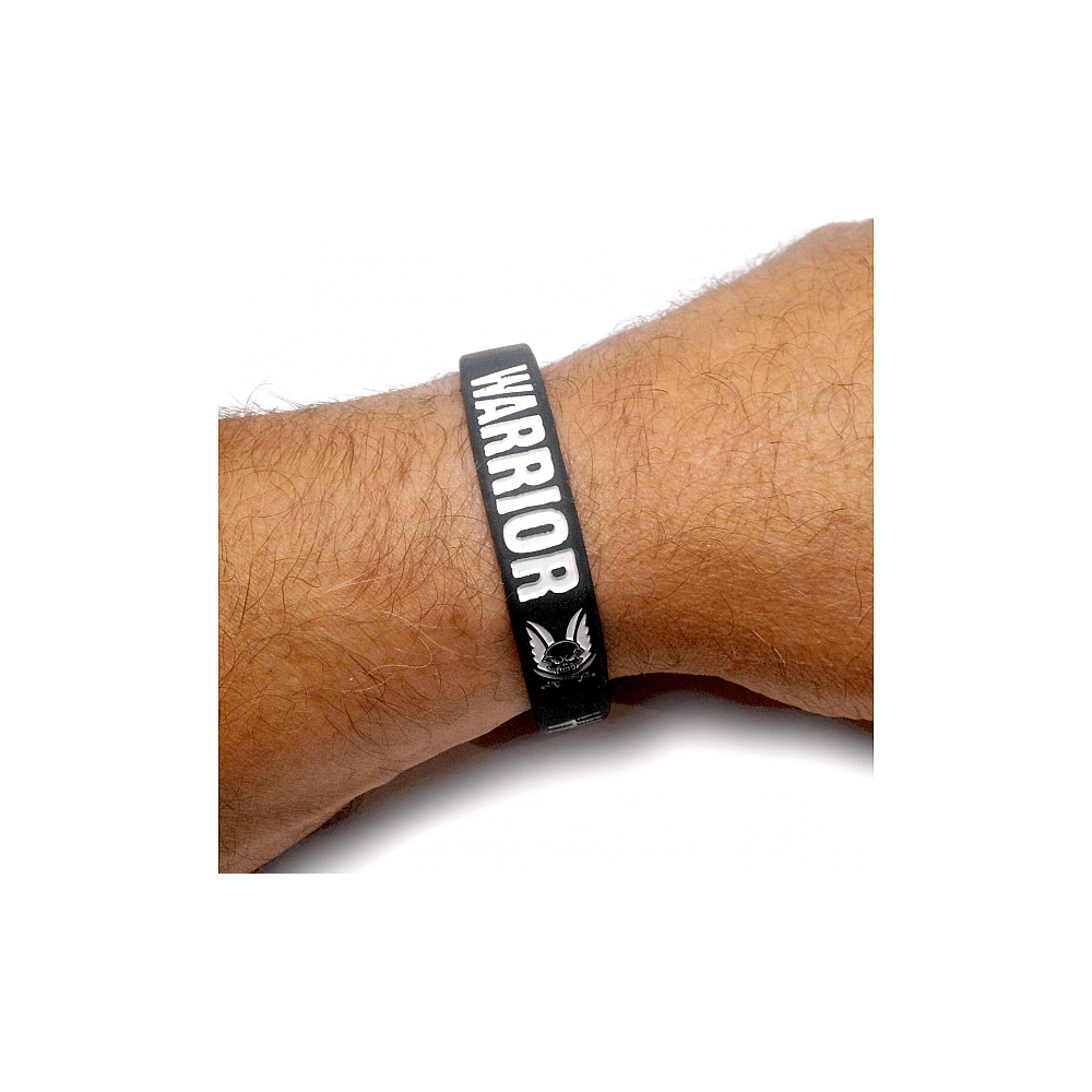 WAS Silicone Wrist Band WARRIOR - Black