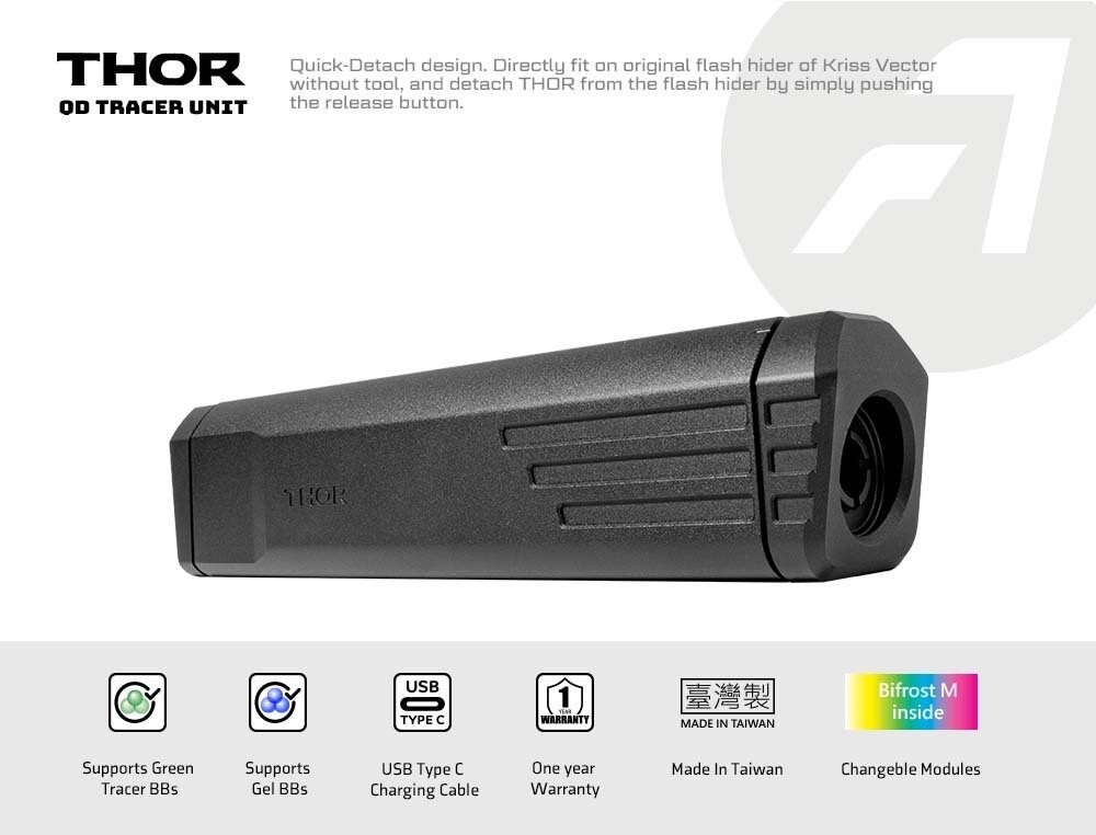 38292 AceTech Kriss Vector THOR (BIFROST) QD Tracer Suppressor - Black