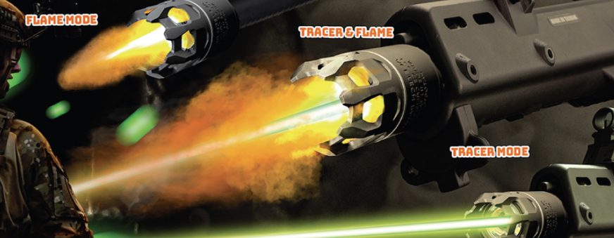 38317 AceTech RAIDER Tracer Suppressor with Muzzle Flame (BLASTER M) - Black