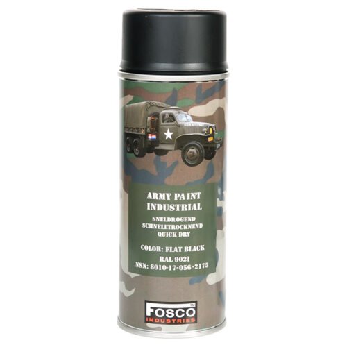 38902 ARMY camouflage paint spray 400 ml RAL 9021 FLAT BLACK