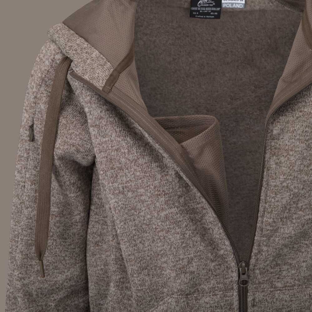 HELIKON COVERT TACTICAL Hoodie (FullZip)(R) - Melange Light Tan