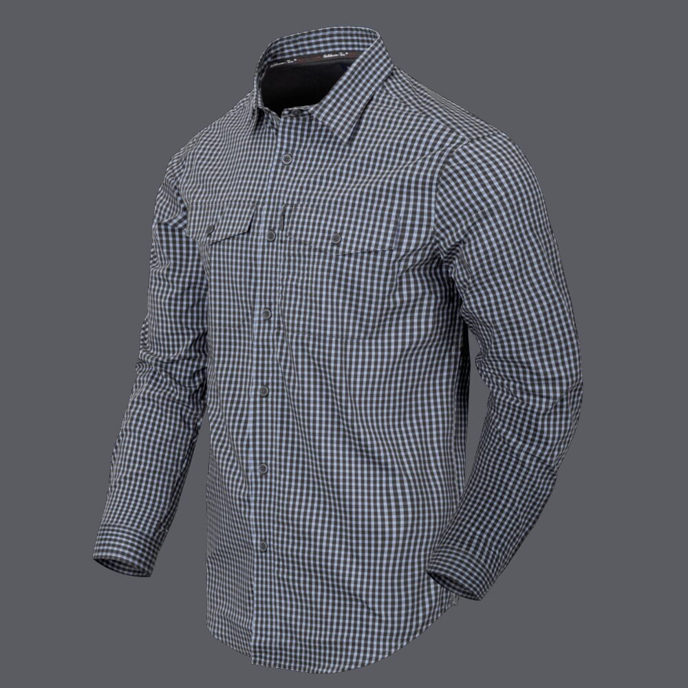 HELIKON COVERT Concealed Carry Long Sleeve Shirt - Phantom Grey Checkered
