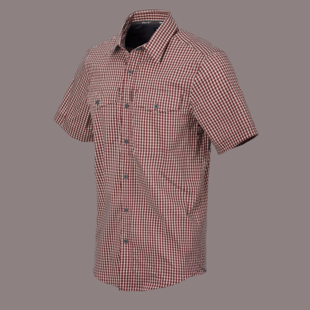 HELIKON COVERT Concealed Carry Short Sleeve Shirt - Dirt Red Checkered