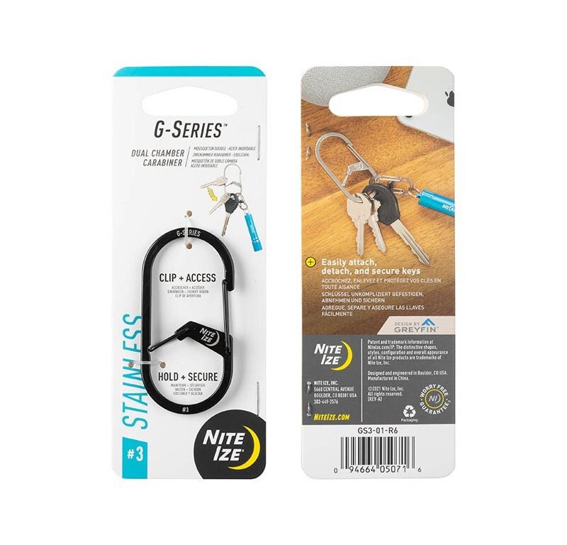 G-SERIES(TM) DUAL CHAMBER CARABINER, black - size 3