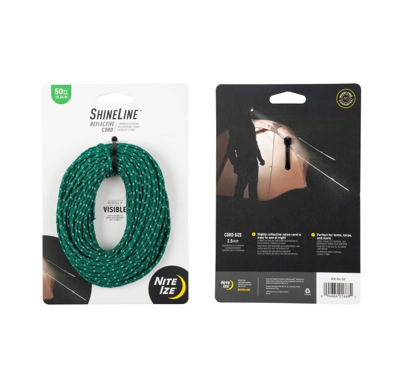 SHINELINE(TM) REFLECTIVE CORD, green - 1524cm / 50 ft