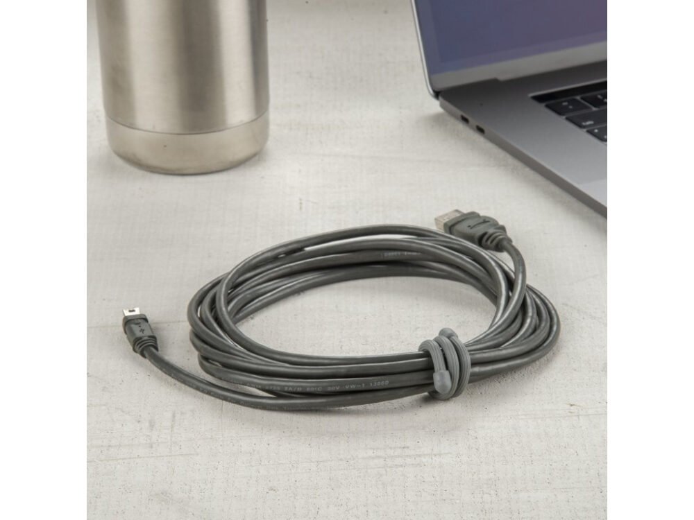39572 GEAR TIE(R) REUSABLE RUBBER TWIST TIE(TM) (2pcs), Charcoal - length 6"