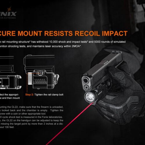 FENIX GL22 TACTICAL LIGHT WITH RED LASER SIGHT