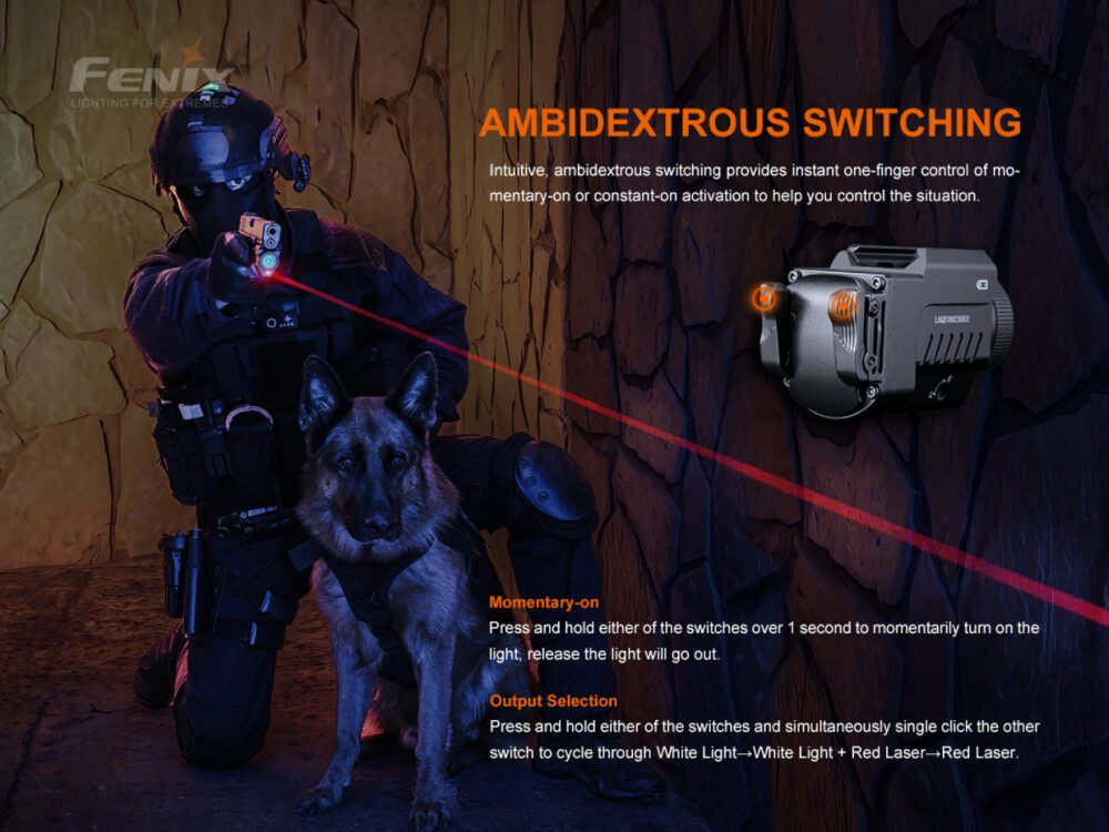 FENIX GL22 TACTICAL LIGHT WITH RED LASER SIGHT