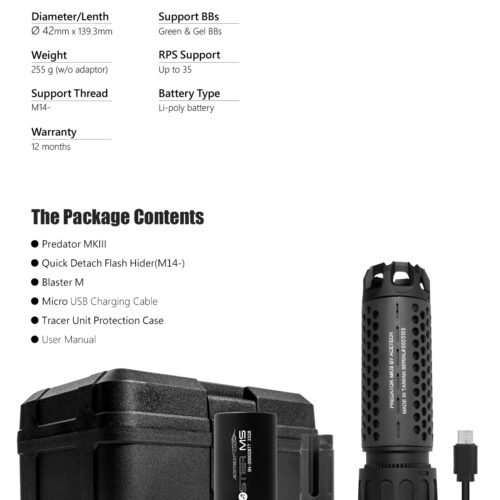 AceTech PREDATOR MKIII (BLASTER MS) QD Tracer Suppressor - Black