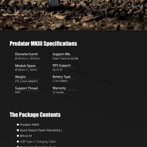 AceTech PREDATOR MKIII (BIFROST) QD Tracer Suppressor - Black