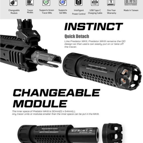 AceTech PREDATOR MKIII (BLASTER MS) QD Tracer Suppressor - Black
