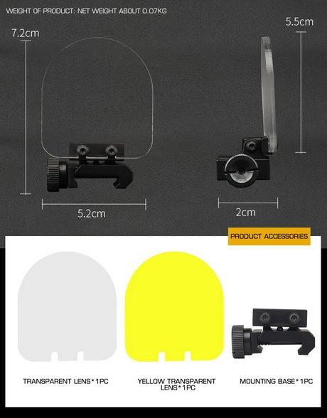 Flip-up QD Scope Lens / Sight Shield Protector - Black