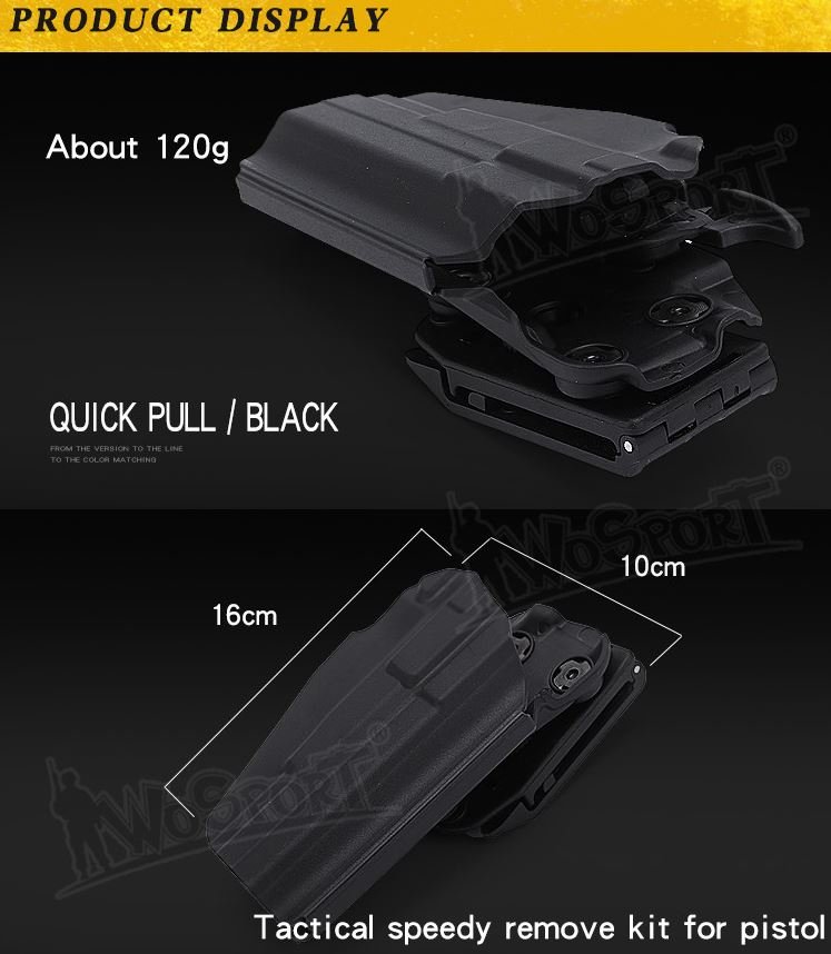 WST Universal Belt Holster GB34 for Compact Pistols, Right Hand - MC Black