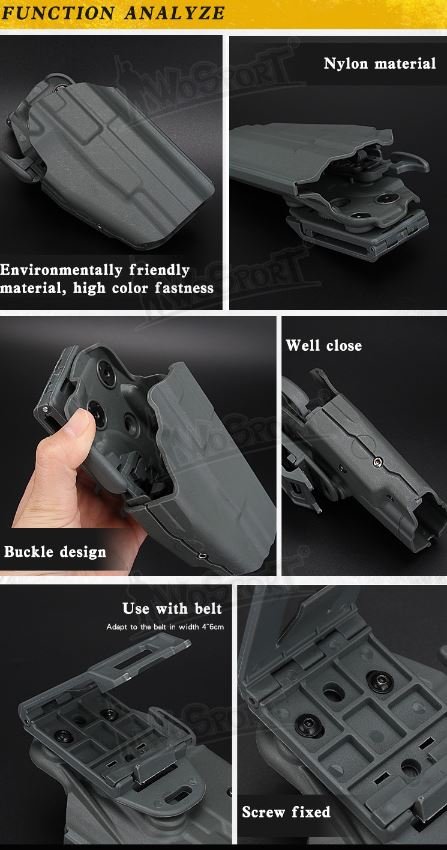 WST Universal Belt Holster GB34 for Compact Pistols, Right Hand - Black