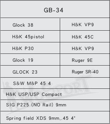 WST Universal Belt Holster GB34 for Compact Pistols, Right Hand - Green