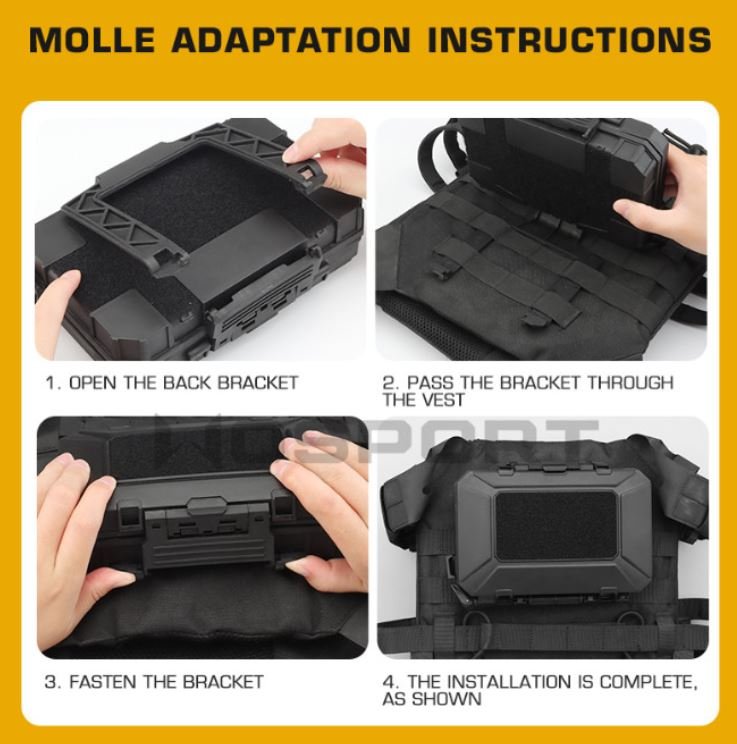 Waterproof Molle tactical gear case - Black