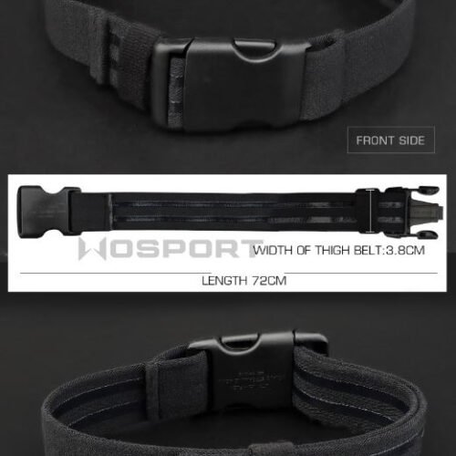 Tactical Elastic Anti-slip Thigh Belt - BLACK