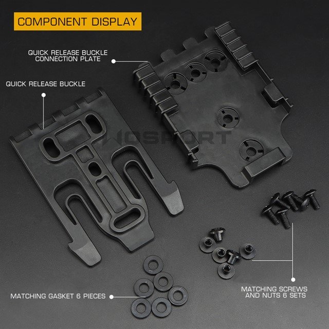 WST Quick Locking System Kit for QLS Holsters - Black