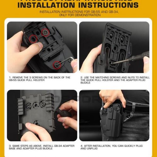 WST Quick Locking System Kit for QLS Holsters - Black