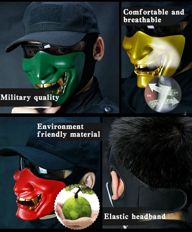 WoSporT devil/Samurai mask - Black