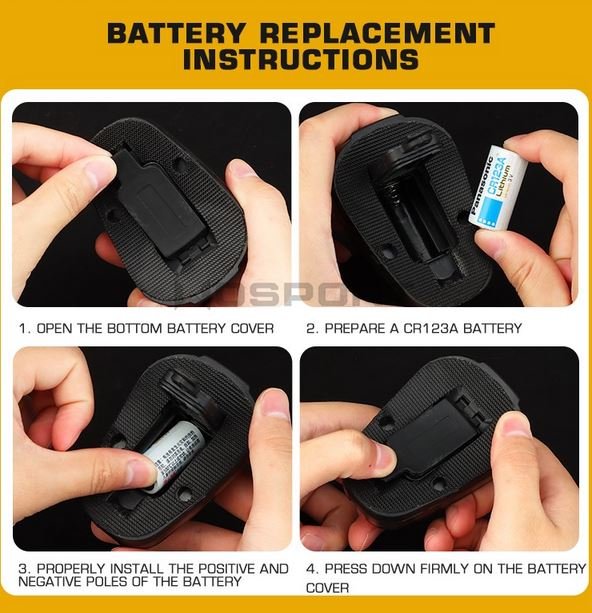 WST helmet signal light - TAN (red light)