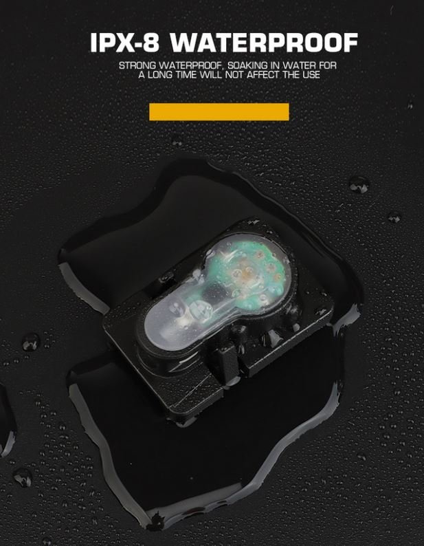 Helmet rail tactical signal light - Black (red light)