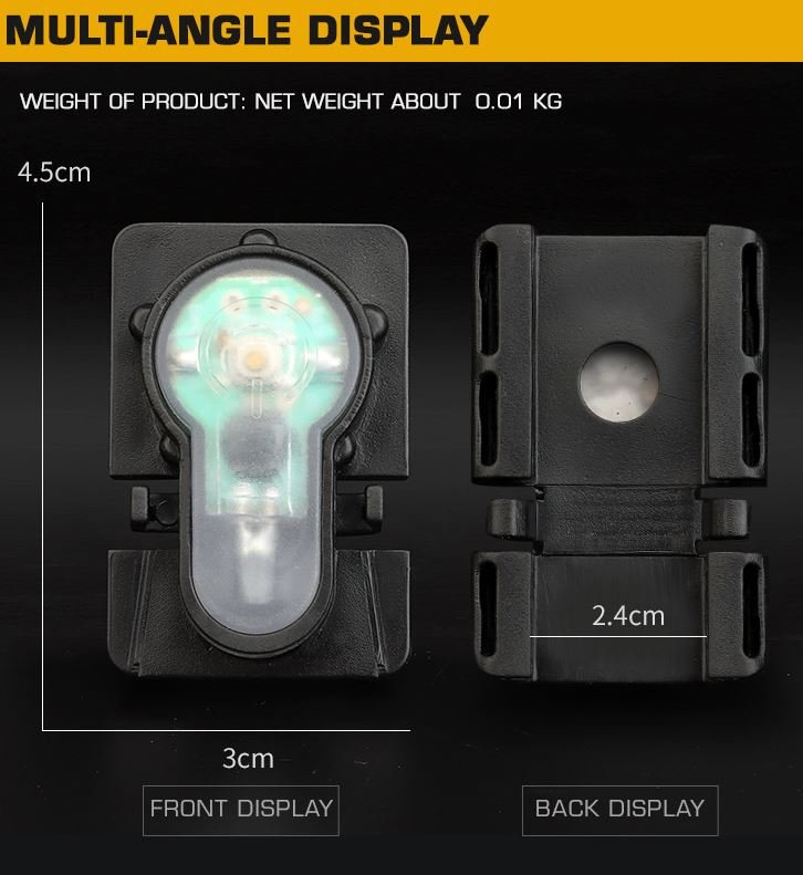 Helmet rail tactical signal light - TAN (red light)
