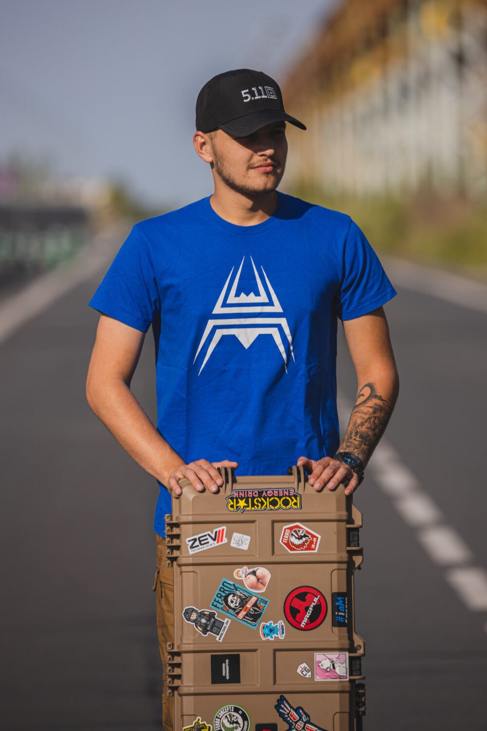 T-Shirt ANAREUS Spider logo - BLUE