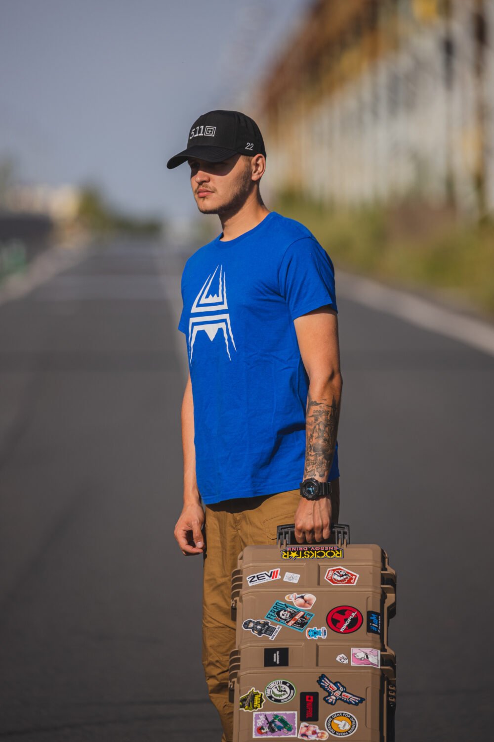 T-Shirt ANAREUS Spider logo - BLUE