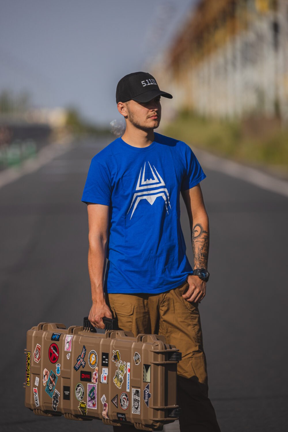 T-Shirt ANAREUS Spider logo - BLUE