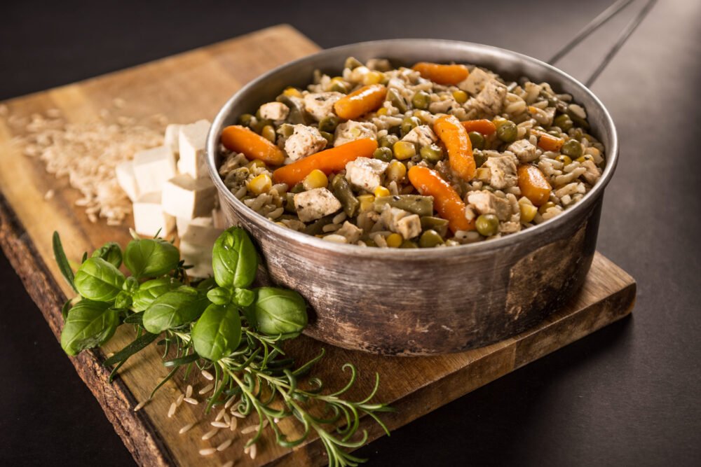 Vegetable risotto with tofu