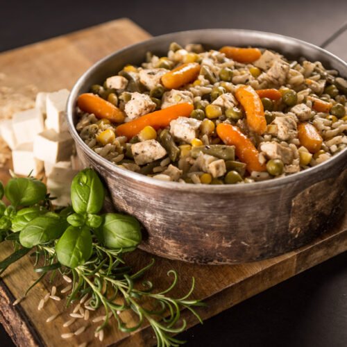 Vegetable risotto with tofu