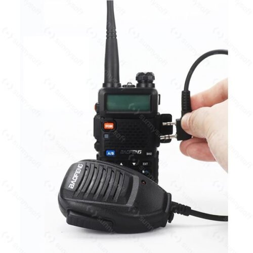 External Speaker with Mic for Baofeng Radios, Kenwood 2-pin - Black