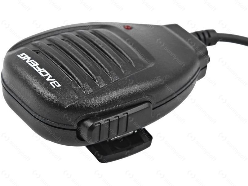 External Speaker with Mic for Baofeng Radios, Kenwood 2-pin - Black
